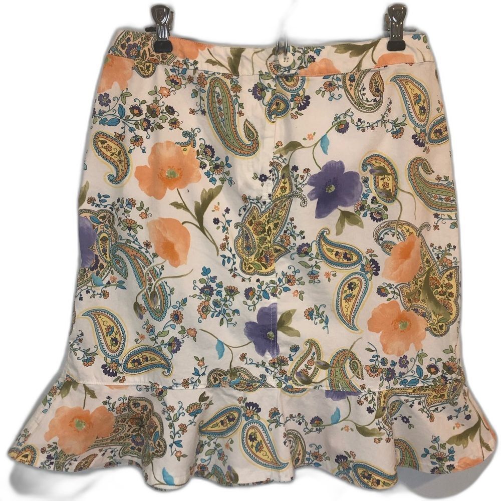Susquehanna Trail Outfitters Floral & Paisley Skirt Size 6; Peach, Blue, Green